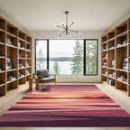 Abstract Sunset Mountain Horizon Landscape Rug