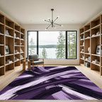 Deep Plum Abstract Brush Stroke Rug