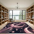 Celestial Pink Moonburst Starry Radiance Rug
