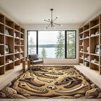 Prehistoric Fossil Skull Sandstone Earthy Rug