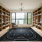 Modern Graphic Hockey Rink Area Rug