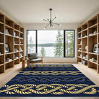Nautical Braided Yellow Blue Rope Rug