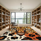 Vibrant Golden Leopard Face Close-up Rug