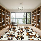 Playful Beagle Puppy Cream Illustration Rug