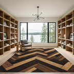 Alternating Wood Grain Herringbone Rug