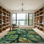 Verdant Leafy Botanical Collage Rug