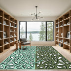 Green Intertwined Geometric Lattice Rug