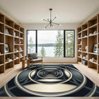 Modern Gold Circular Infinity Tunnel Rug