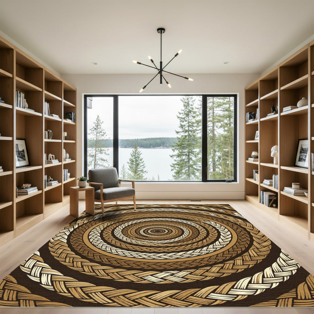 Braided Swirl Earth Tone Rug