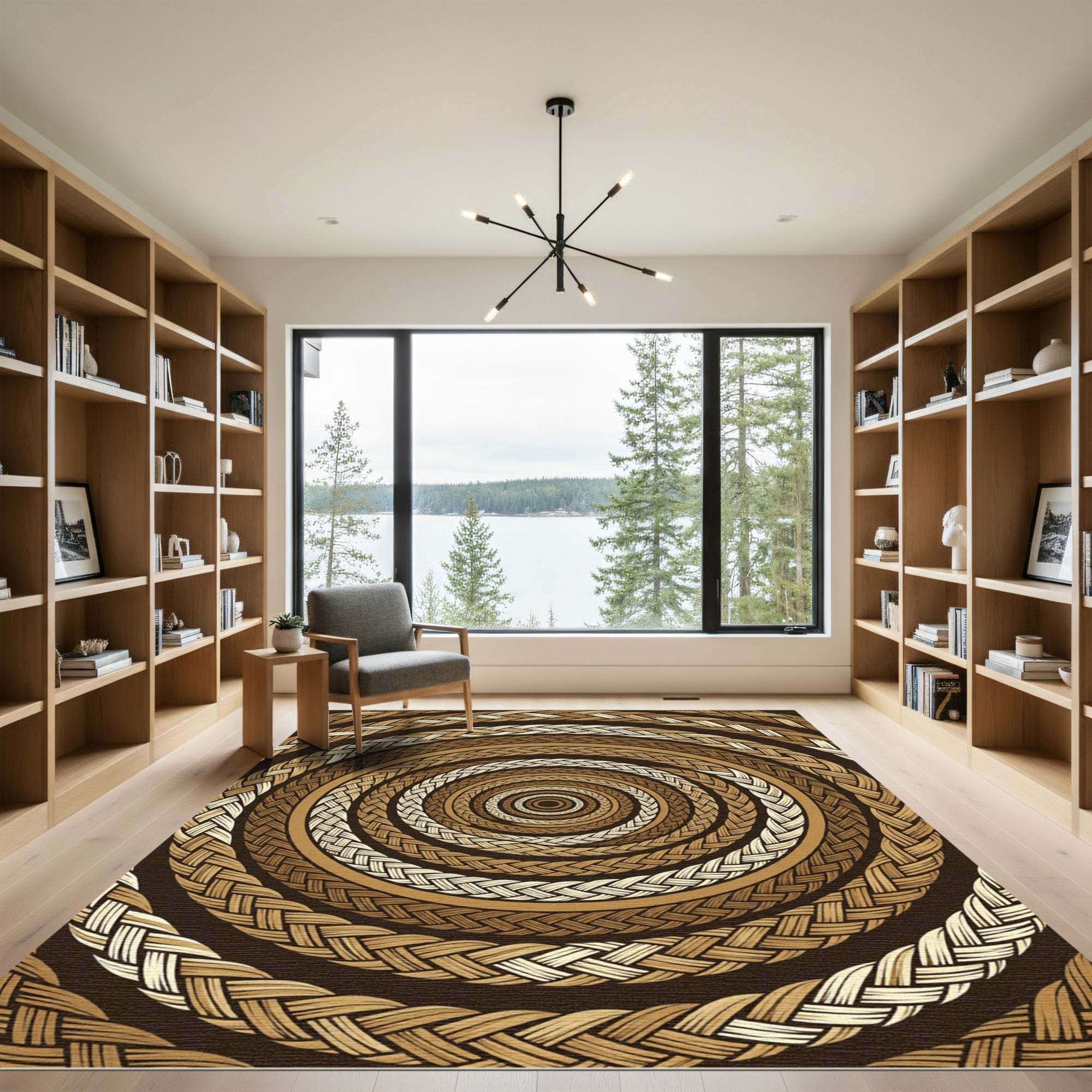 Braided Swirl Earth Tone Rug