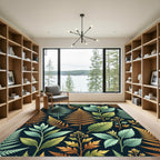 Botanical Fern Forest Earthy Tone Texture Rug