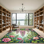 Blushing Wisteria Vines and Petals Rug