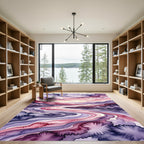 Ethereal Watercolor Mountain River Gradient Rug