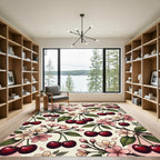 Blossoming Cherry Branch Botanical Art Rug
