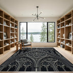 Gothic Archway Scrollwork Medallion Rug