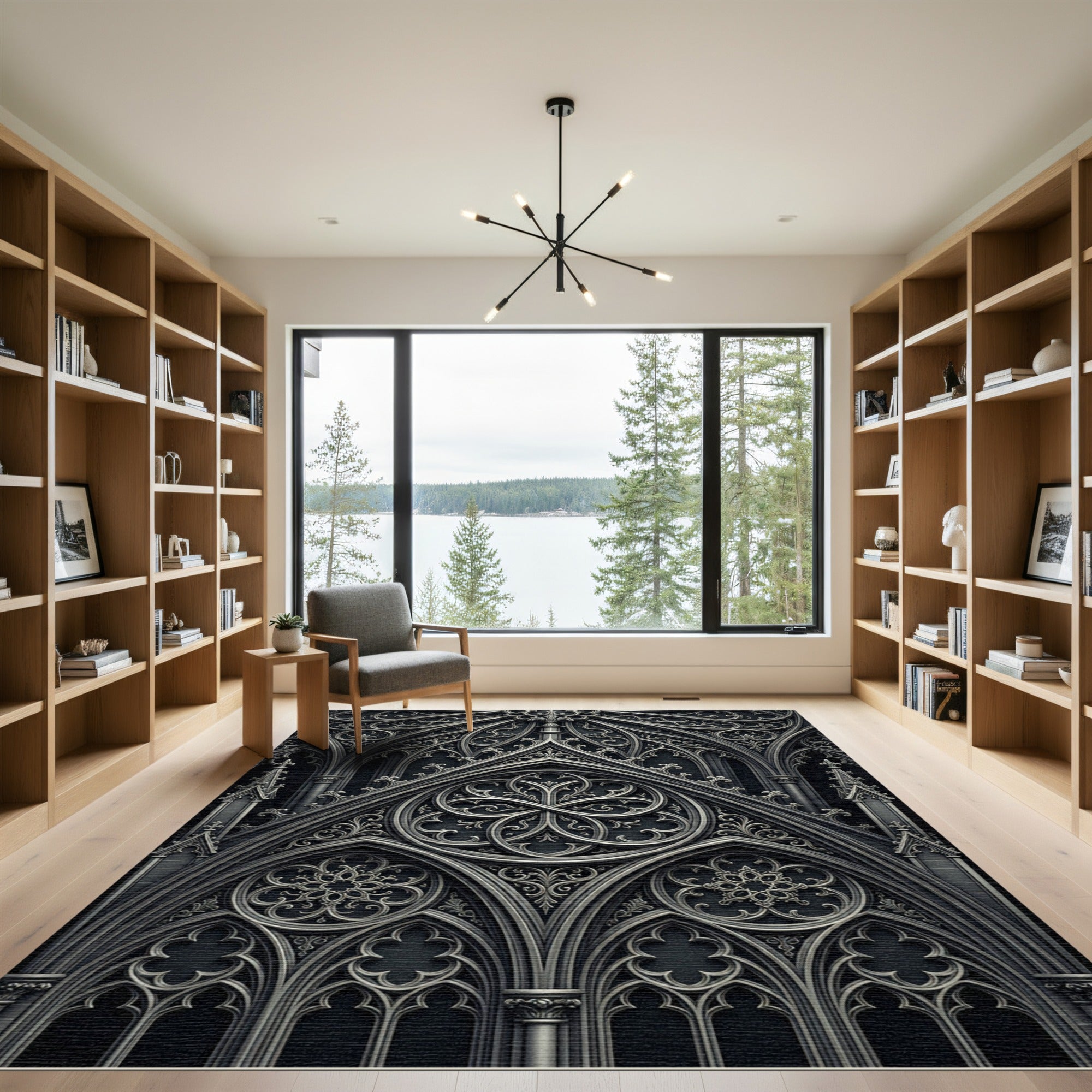 Gothic Archway Scrollwork Medallion Rug