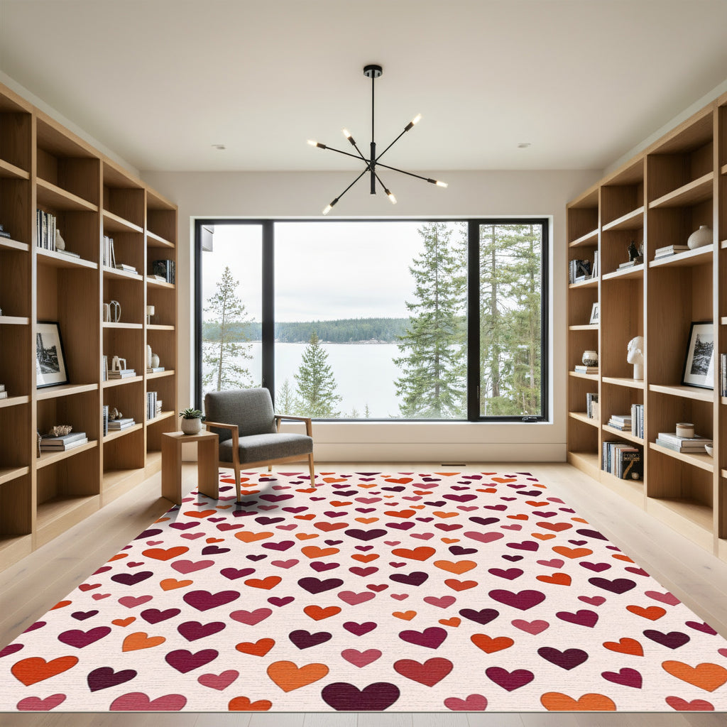 Crimson Heart Medley Scatter Rug