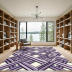 Lavender Geometric Interlocking Linear Lattice Rug