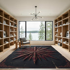 Gothic Crimson Ornate Star Compass Rug