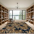 Bold Golden Leopard Face Repeat Rug