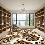 Elegant Leopard Spot Feline Collage Rug