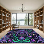 Mystic Purple Teal Celestial Spider Flora Rug