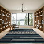 Minimalist Dark Water Wooden Pier Rug