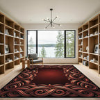 Ornate Woven Bronze Swirls Rug