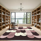 Abstract Layered Muted Earth Shingles Rug