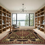 Regal Crimson Gold Acanthus Arch Rug