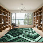 Shaded Forest Green Interlocking Chevron Rug