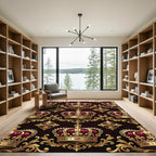 Regal Red Crown Baroque Rich Rug