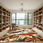 Elegant Amber Mantis Desert Illustration Rug