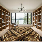 Golden Wheat Sheaf Chevron Arrangement Rug