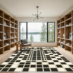 Monochromatic Square Grid Illusion Rug