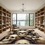 Gothic Cream Skull Collage Rug