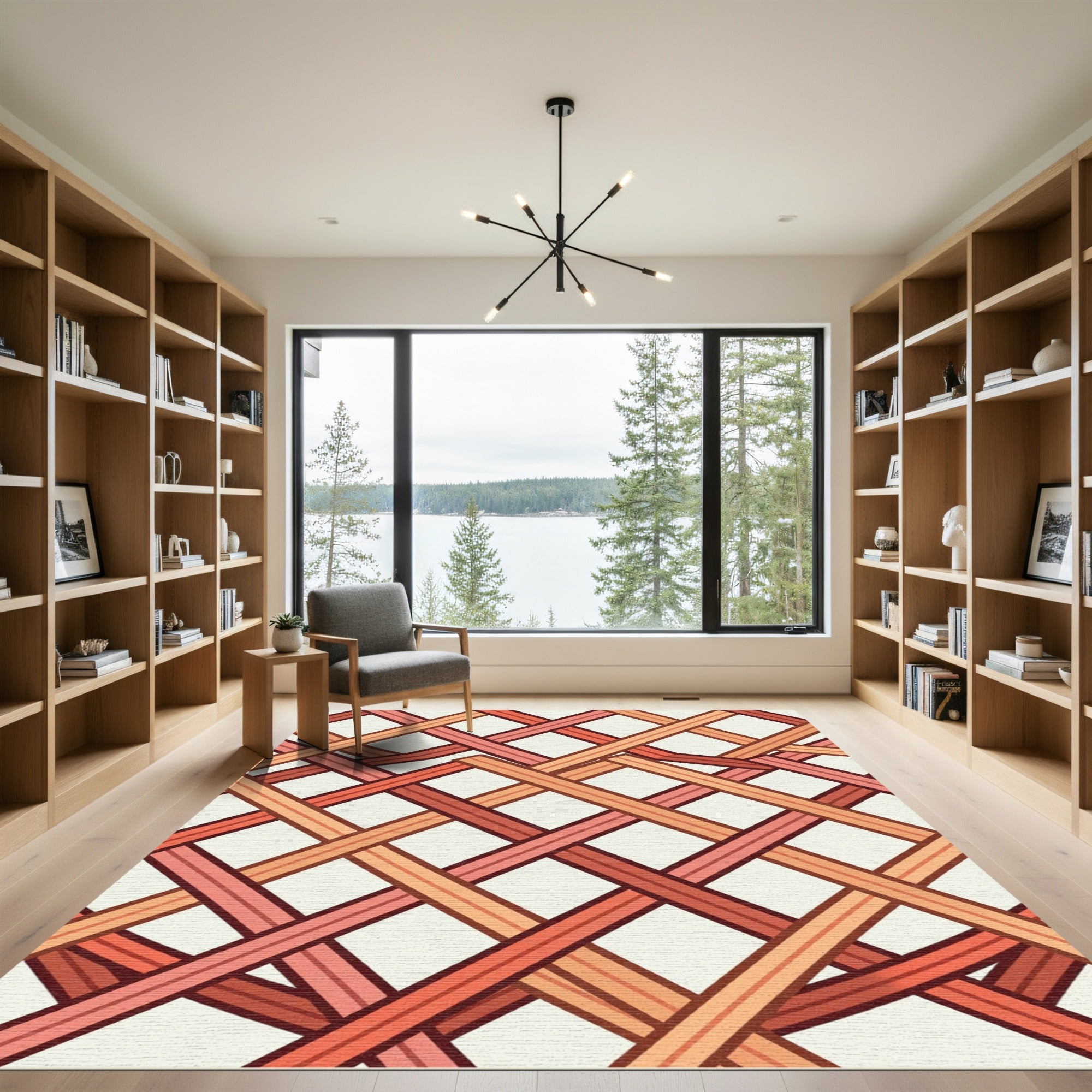Geometric Intersecting Sienna Weave Rug