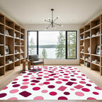 Pink Crimson Polka Dot Confetti Rug