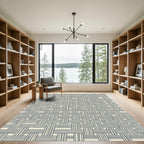 Neutral Woven Lattice Texture Rug