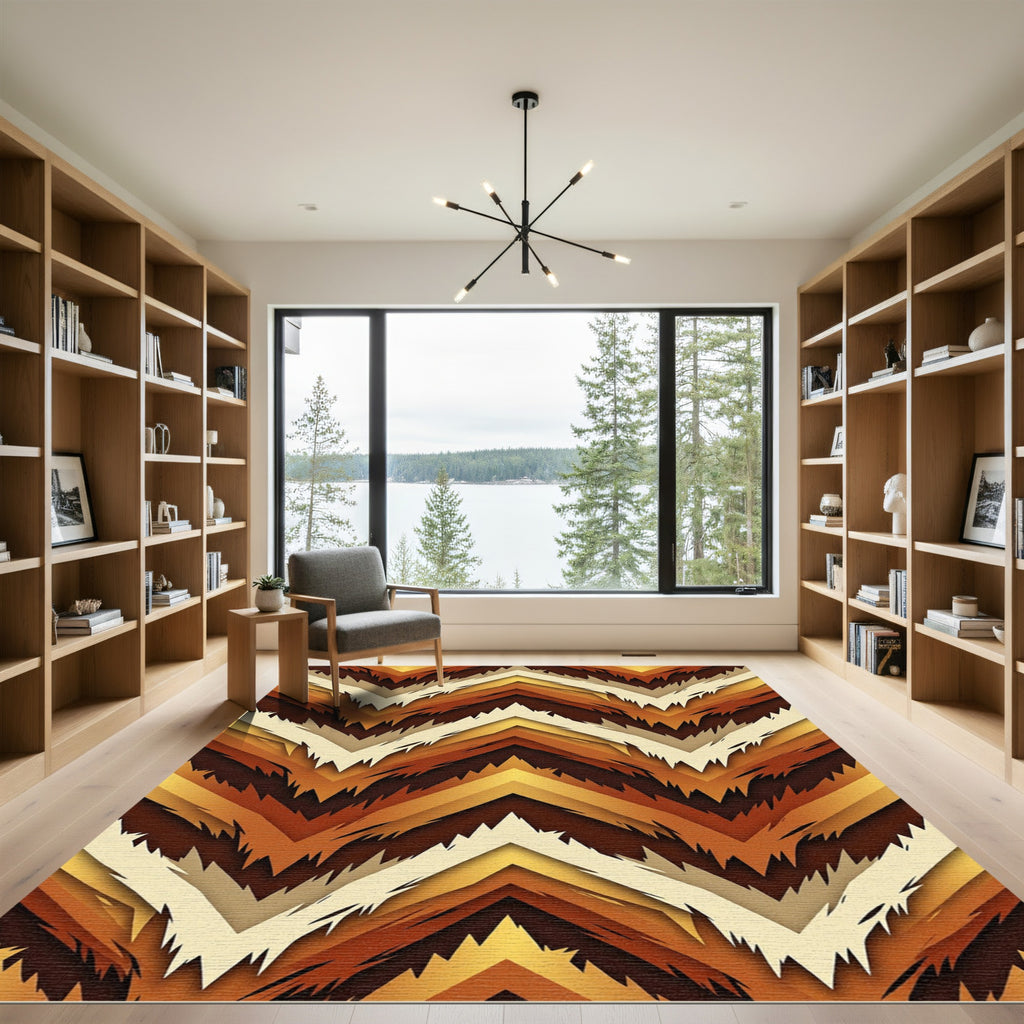 Earthy Tones Zigzag Chevron Rug