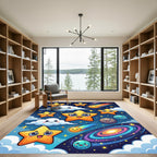 Whimsical Cosmic Galaxy Starry Night Rug