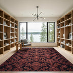 Antique Bronze Acanthus Leaf Pattern Rug