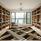 Geometric Illusion Staircase Umber Rug