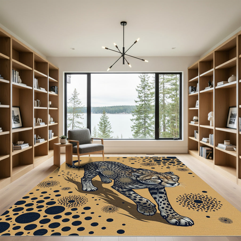 Golden Cheetah African Sunburst Rug