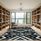 Monochromatic Geometric Diamond Chevron Abstract Rug