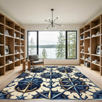 Nautical Compass Anchor Midnight Starry Rug