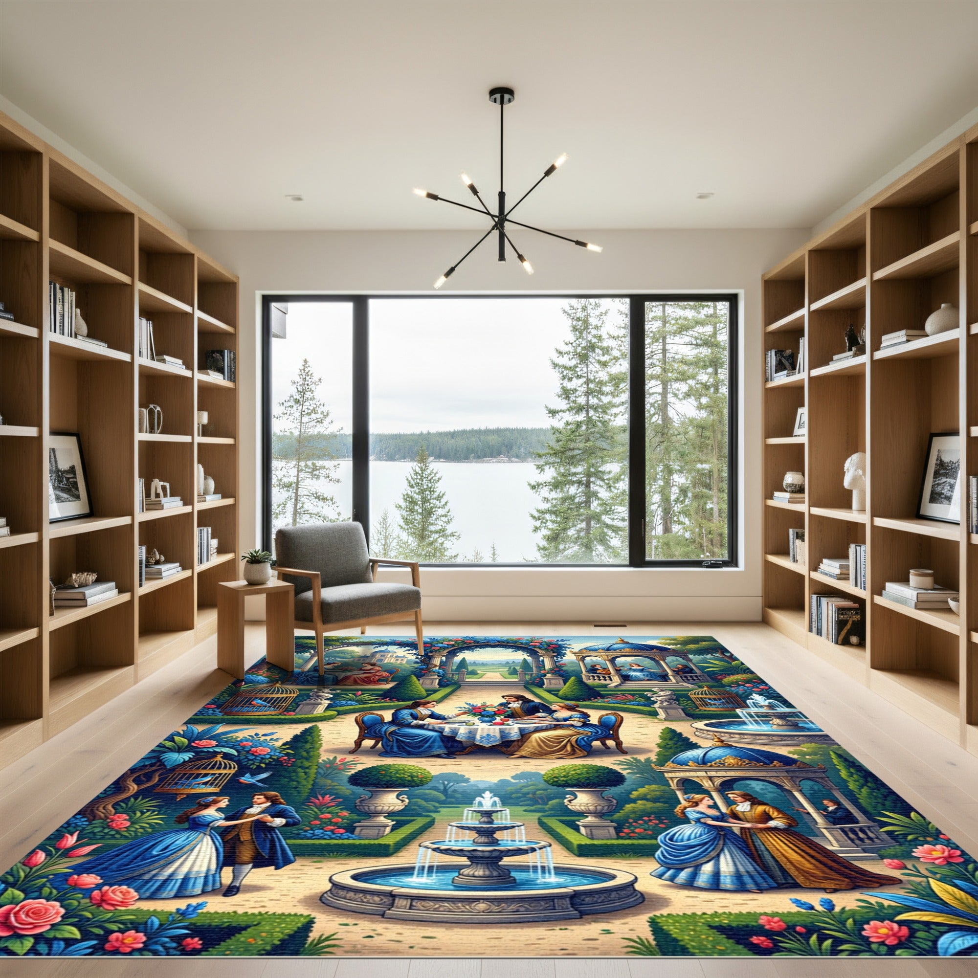 Grand Floral Court Garden Romance Rug