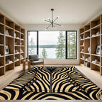 Bold Black Tan Zebra Stripes Rug