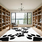 Black Paw Prints Scatter Rug