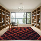 Copper Geometric Lattice Grid Rug